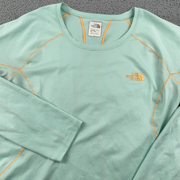 The North Face Shirt Womens Medium Green Long Sleeve FlashDry Performance Hiking - Picture 1 of 13
